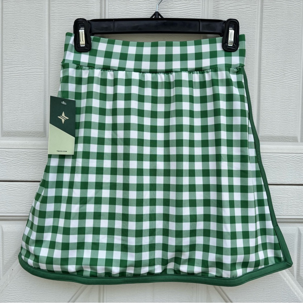 Tuckernuck Green Gingham Skort NWT XS Tennis Golf Preppy Skirt Shorts
